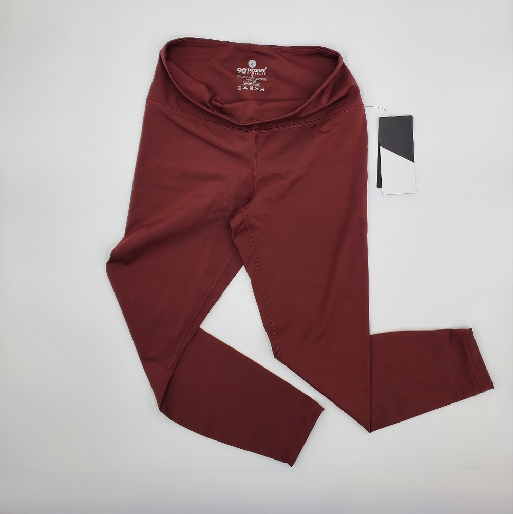 90 Degree by Reflex High-Waisted Leggings in Rust Red